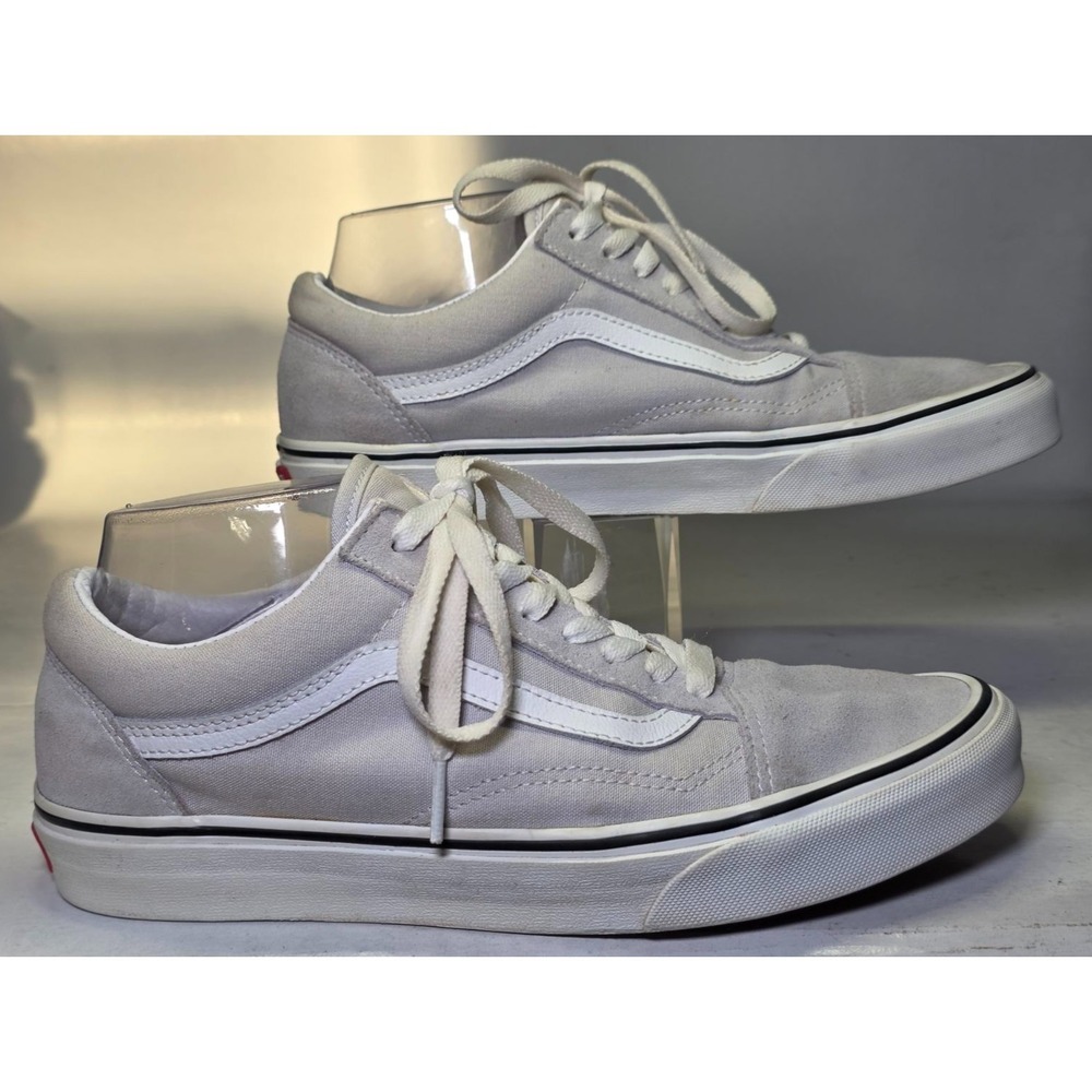 Vans Old Skool Men's Sneakers Size 8 Women's 9.5 Gray White Suede Canvas Shoes